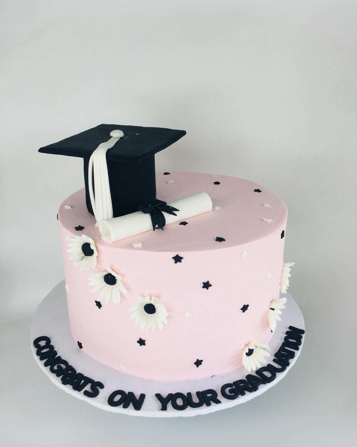 Pink Graduation Cake (Diploma-frosted)