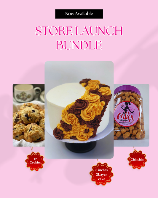 8 inch cake + Dozen cookies + Chinchin