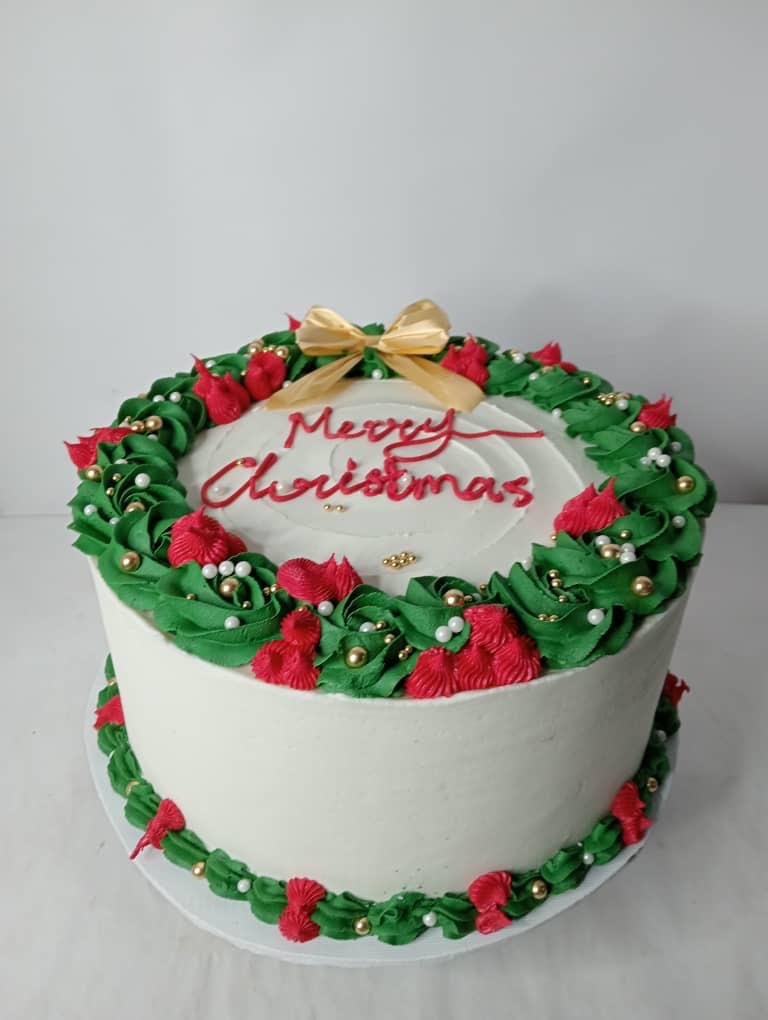 Christmas green (ribbon) Cake