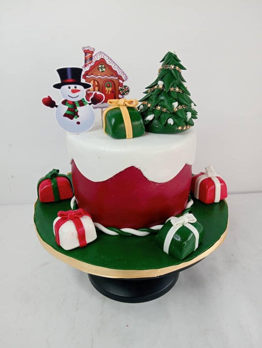 Christmas Snowman Cake